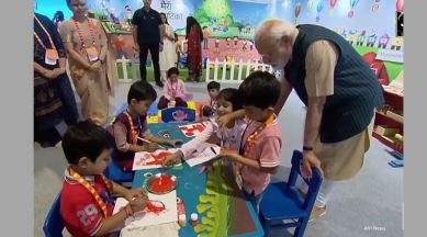 Modi with kids