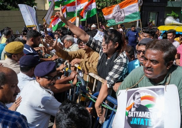 Congress protest over Manipur violence
