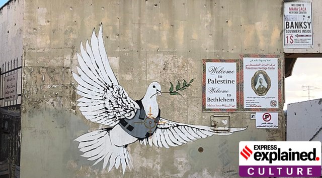 Peace dove by Banksy in Bethlehem