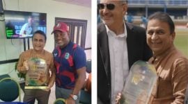 Sunil Gavaskar with Brian Lara.