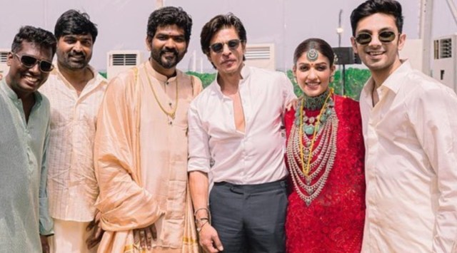 Shah Rukh Khan with Jawan crew at Nayanthar-Vignesh Shivan's wedding