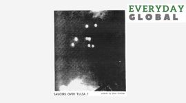 Eight Arnold-like objects photographed over Tulsa, Oklahoma, July 12, 1947 (from Tulsa Daily World).