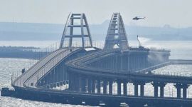 Traffic on the key bridge connecting Crimea to Russia’s mainland has been halted amid reports of explosions.