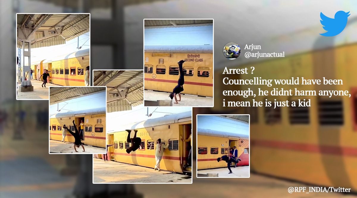 Young man arrested for doing stunts on Bihar railway platform