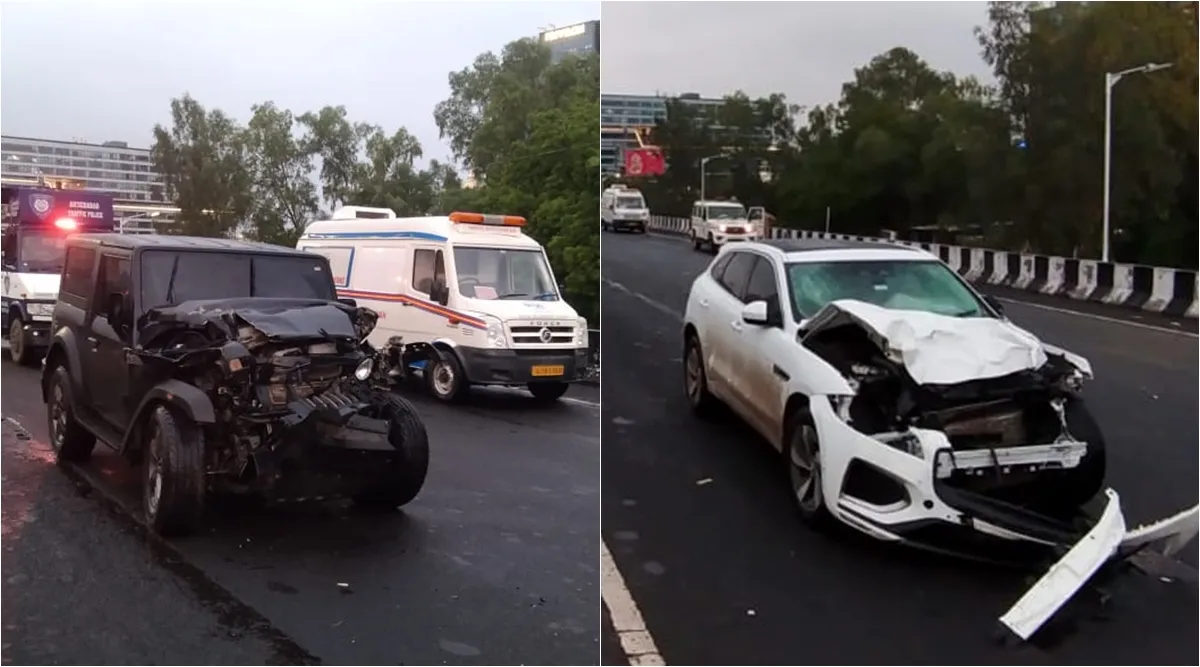 Ahmedabad ISKCON bridge Accident Video Speeding Car Rams Into Crowd  Gathered At Accident Site In Ahmedabad, People Flung Away Viral Video Shows