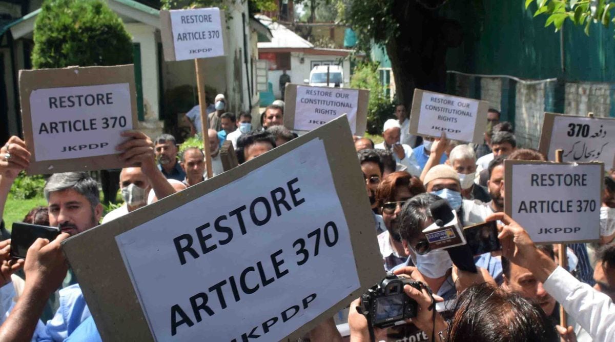 Article 370 protest Srinagar