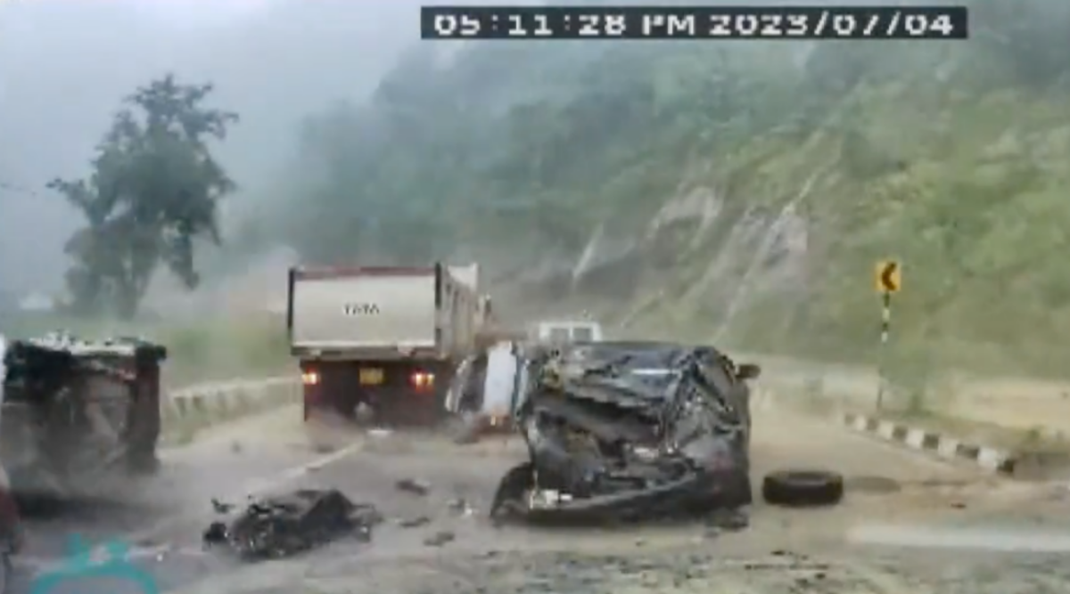 Watch: Massive boulders rolling down a hill crush cars in Nagaland, two ...