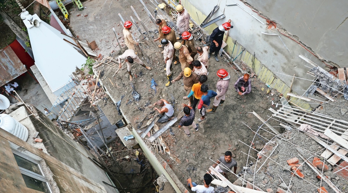 Collapse at underconstruction building in South Delhi, 2 workers