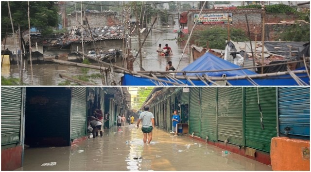 Delhi flood, Yamuna water levels, Delhi waterlogging, Tibetan Monastery Market in Civil Lines, Shahdara flyover, delhi floodwater, relief operation, NDRF rescue operation, indian express, indian express news