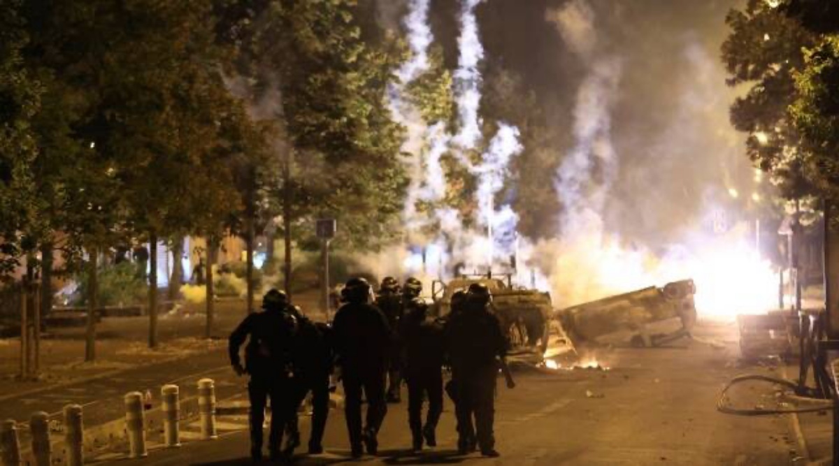 Watch Cars Set On Fire Shops Looted Buildings Damaged Violent   France 