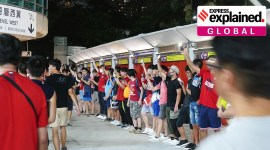 Thousands gathered at Hong Kong Stadium and sang their new ‘National Anthem’ before a World Cup qualifier match in 2019.