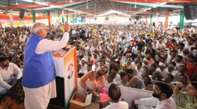 Bhiwani opposition rally, Vipaksh-Aapke-Samaksh rally, Haryana opposition rally rally venue, Opposition rally on Rajiv Gandhi Jayanti, Haryana LoP, Bhupinder Singh Hooda, ruling BJP JJP coalition government, Haryana govt, indian express, indian express news