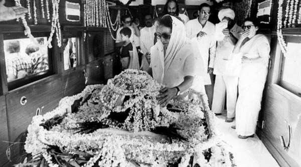 Indira Gandhi after Sanjay Gandhi's death. Express archive photo