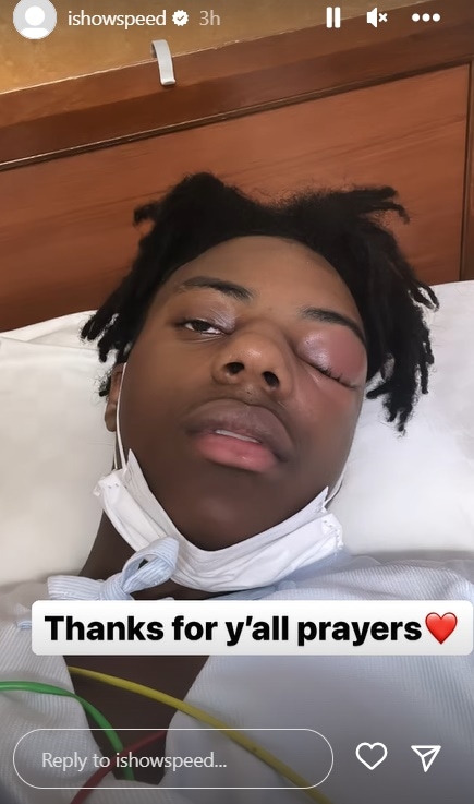 r IShowSpeed is recovering from cluster headaches, thanks fans for  their prayers