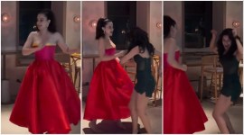 Kangana Ranaut and Avneet Kaur at Tiku Weds Sheru success party.