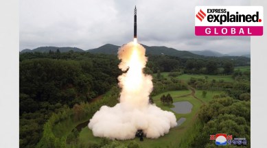 This photo provided on July 13, 2023, by the North Korean government shows what it says is the test-firing of an Hwasong-18 ICBM, at an undisclosed location, in North Korea, on July 12, 2023.