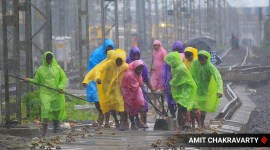 Track extension work in full swing amidst torrential rains in Andheri, Mumbai