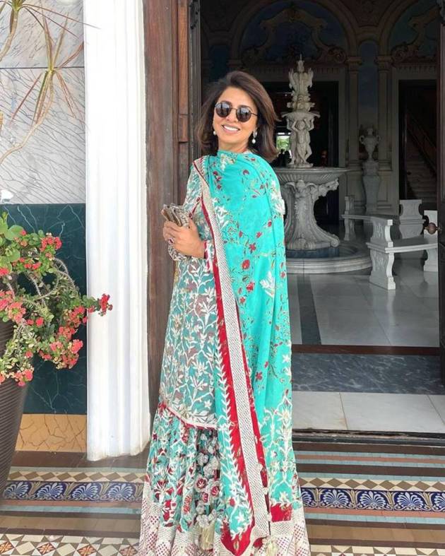 In this picture, Kapoor looked elegant in a sky blue sharara set. (Pic source: Instagram/Neetu Kapoor)