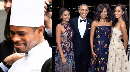 Tafari Campbell (left) was former US President Barack Obama's personal chef. (AP, Facebook/Obama)