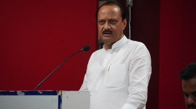 Ajit pawar swearing-in ceremony, Deputy Chief Minister Ajit Pawar, distribution of portfolios, Maharashtra new Cabinet, Eknath Shinde, Udhav thackeray, Shiv Sena, Finance portfolio, Maha Vikas Aghadi, MVA government, shinde govt, indian express, indian express news