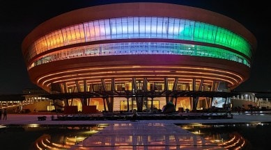 IECC innauguration, Pragati Maidan Convention Centre, PM Modi, traditional art, redeveloped Pragati Maidan complex, G20 summit venue, IECC capacity, G20 Summit, IECC multi purpose plenary halls, iconic Sydney Opera House, indian express, indian express news