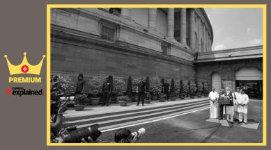 Prime Minister Narendra Modi addresses the media on the first day of the Monsoon session of Parliament, in New Delhi.