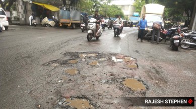 pune, potholes, pimpri chinchwad, indian express