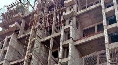 indian residential building construction site