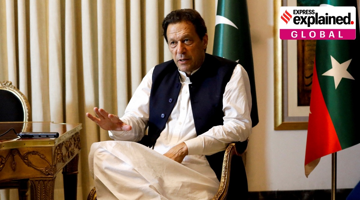 Former Pakistani PM Imran Khan speaks with Reuters during an intervew, in Lahore