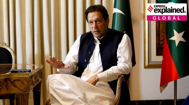 FILE PHOTO: Former Pakistani PM Imran Khan speaks with Reuters during an intervew, in Lahore