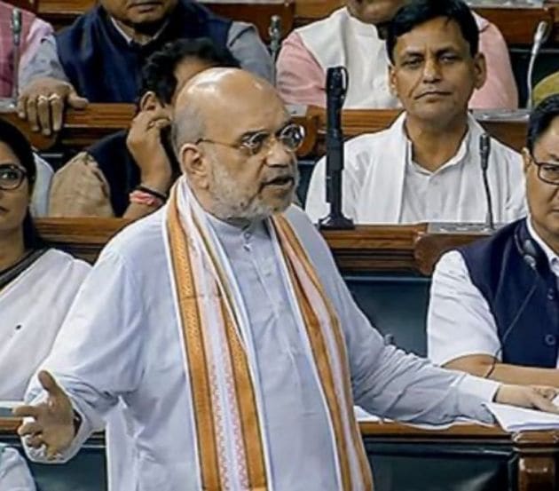 Union Home Minister Amit Shah during the no-confidence motion debate hit back at the Congress and spoke on a range of issues, including on the several scams during the tenure of the Congress-led UPA, urged the opposition not to politicise the ethnic violence in Manipur that erupted on May 3. (PTI photo)