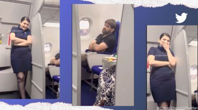 Air hostess makes a video of MS Dhoni sleeping on a flight