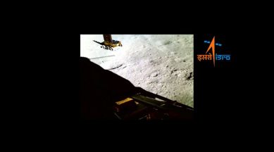 A screengrab from the video showing the Pragyan rover rotating. (ISRO via X.com)