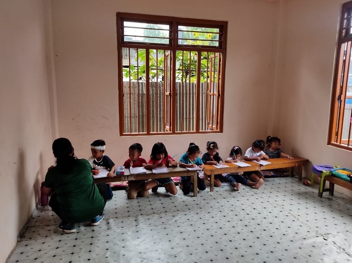 Classes at the community learning Centre at Elim Veng in Churachandpur