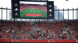 General view of a big screen at the Emirates Stadium