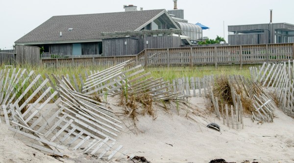 Sand dune fencing