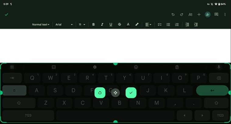 Gboard height width
