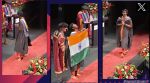 Indian student unfurls tricolour during convocation abroad