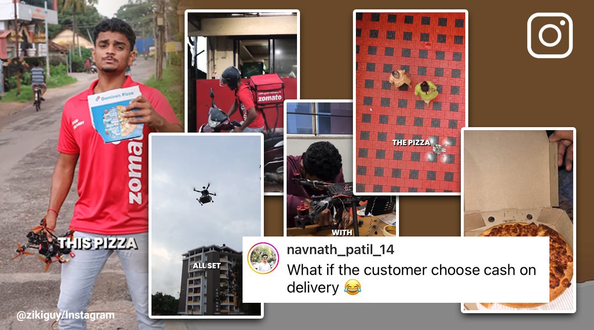 Man delivers pizza via drone, works for Zomato for a day to