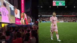 Messi MLS debut Times Square
