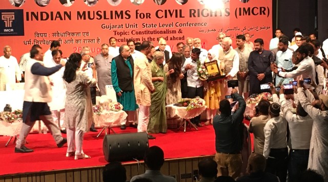 Indian Muslims for Civil Rights, IMCR Gujarat felicitation ceremony, Arnazbanu Sipahi, Independence Day, Gujarat education news, indian express news