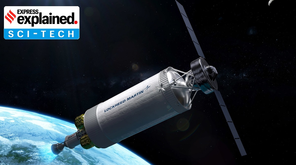 An illustration of Lockheed MartinÕs proposed nuclear-powered spacecraft. (Lockheed Martin via The New York Times)