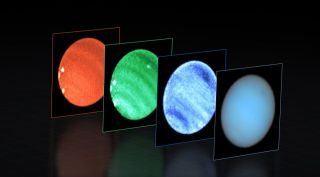 Dark spot on neptune