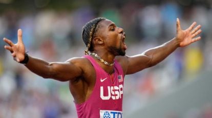 American sprinter Noah Lyles wins 100m at 2023 World Athletics  Championships