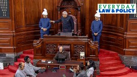 Rajya Sabha Chairman Jagdeep Dhankhar conducts proceedings in the House during the Monsoon session of Parliament, in New Delhi, Friday, Aug. 4, 2023.