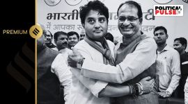 Union Minister Jyotiraditya Scindia and Madhya Pradesh Chief Minister Shivraj Singh Chouhan. (PTI photo)
