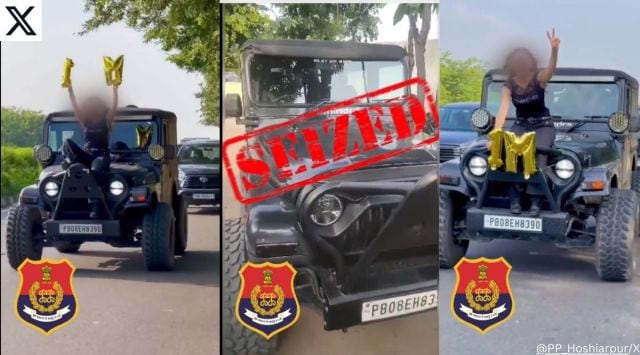 Punjab Police impound vehicle after woman posts video sitting atop bonnet of Mahindra Thar
