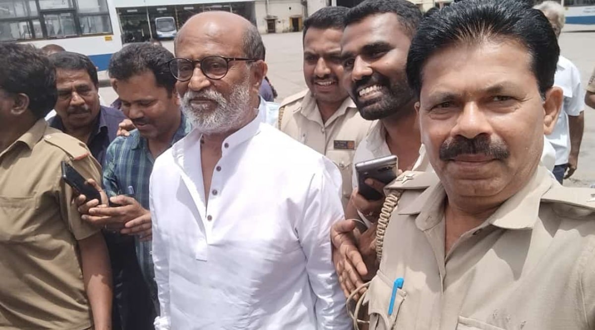 Pictures and videos of Rajinikanth at the bus depot have gone viral on social media.