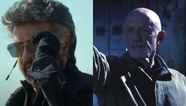 Rajinikanth from Jailer Showcase (L) and Mike Ehrmantraut in Better Call Saul (R)