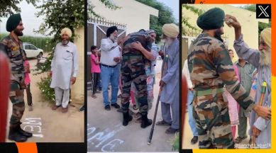 Sikh soldier returns home to grand welcome by family
